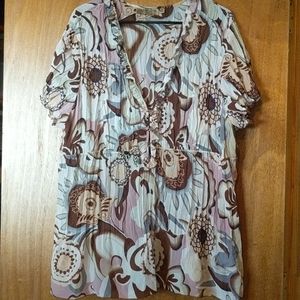 Pretty Floral Blouse by Notations - Size 3X